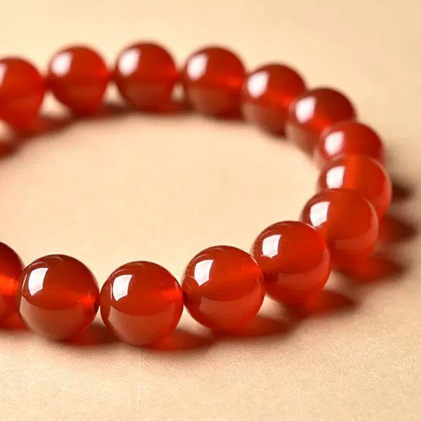 Natural Red Agate Bracelet Detail