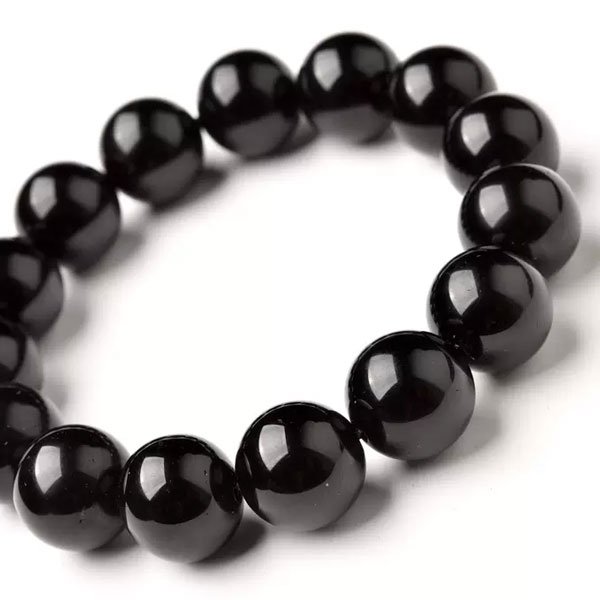 Pure Black Obsidian Bracelet Detail