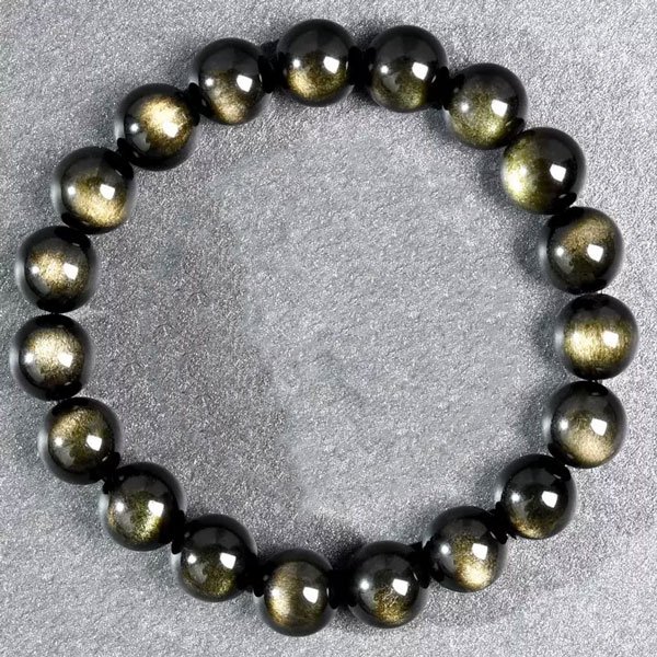 Golden Cat Eye Natural Obsidian Bracelet