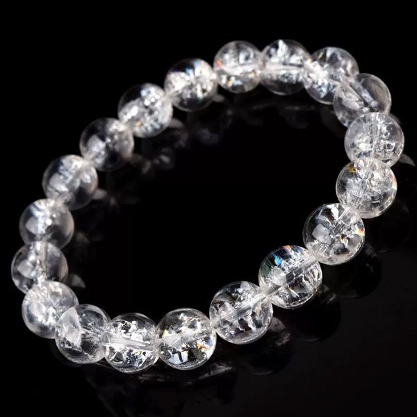 Transparent Burst Pattern White Quartz Bracelet