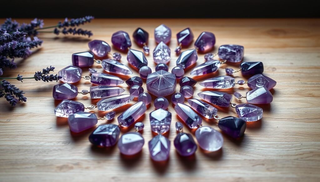 amethyst crystal grid