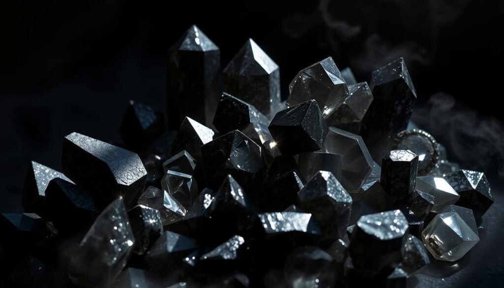 black crystals